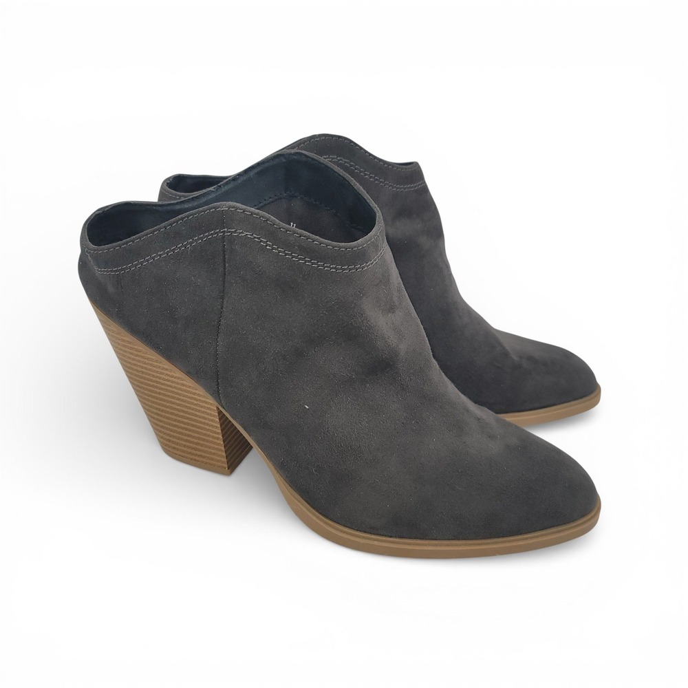 DV‎ Dolce Vita Womens 11 Heeled Mule Booties Gray Suede Slip On Block Heel